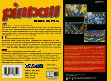 Pinball Dreams (Europe) box cover back